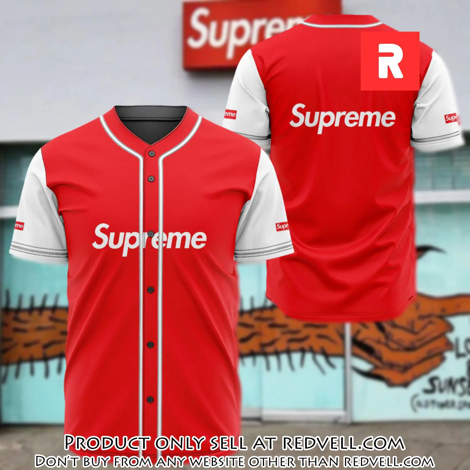 Supreme white red red baseball jersey shirt luxury bjs1248 rv3652413